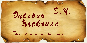 Dalibor Matković vizit kartica
